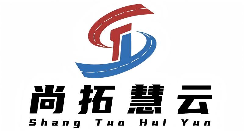 尚拓慧云公司Logo，蓝色渐变背景，白色字体，简洁现代设计
