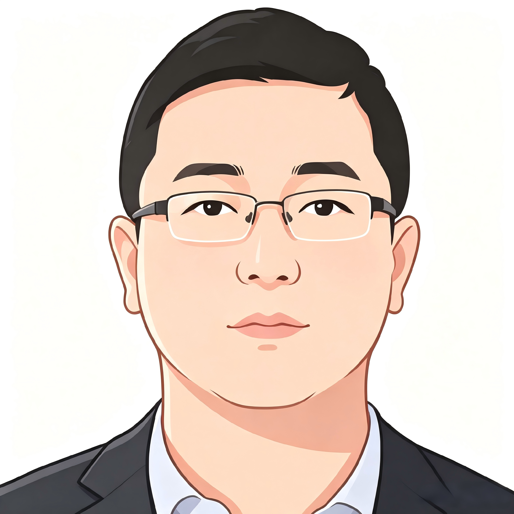 三十五岁左右男性,穿休闲衬衫,浅灰色背景,正面微笑,专注神情